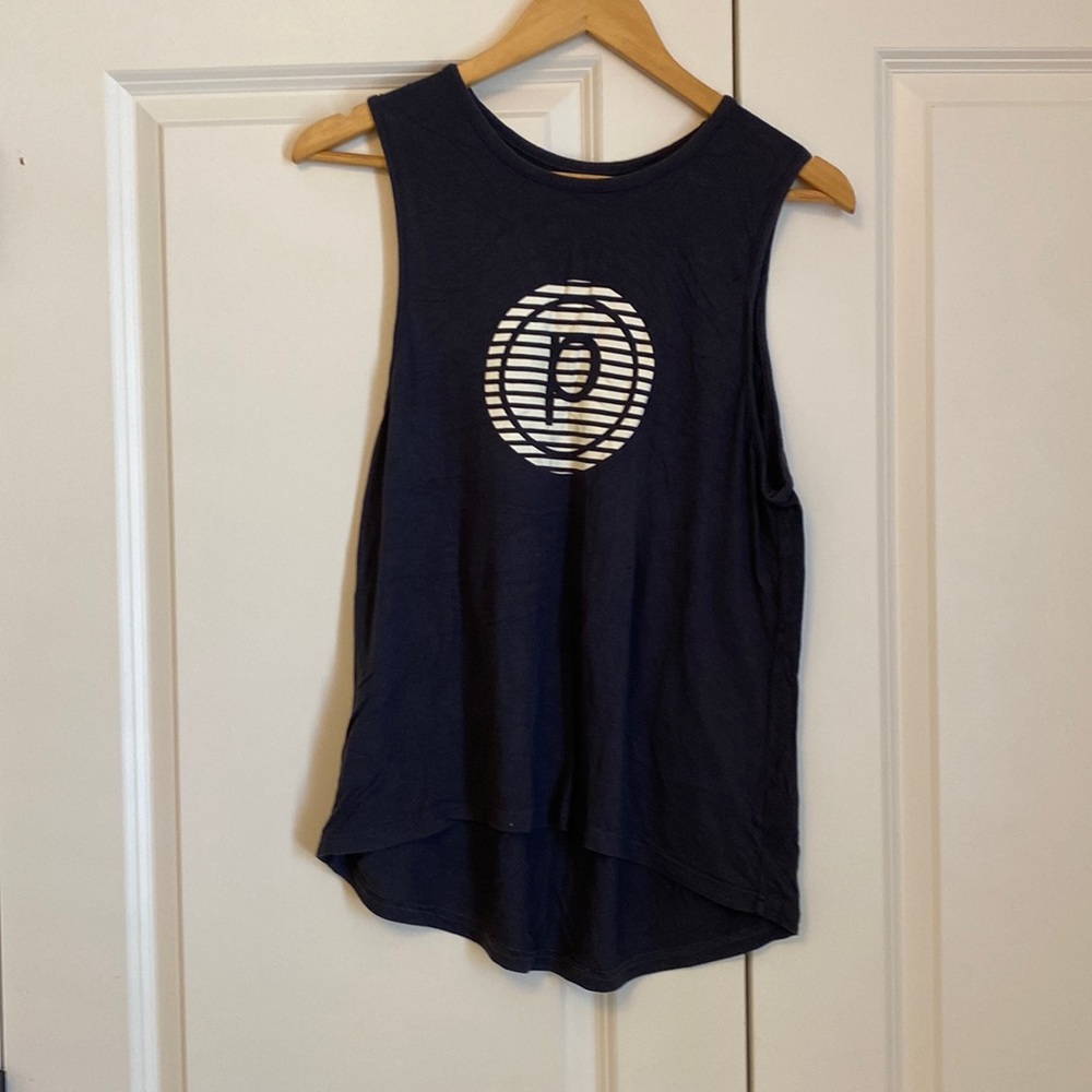 Pure Barre by Splits 59 - circle P tank - navy/gray - size Small